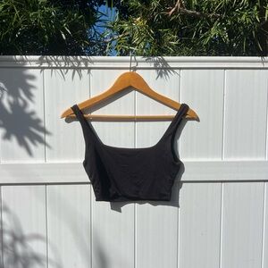 Bershka Sleek Black Crop Top